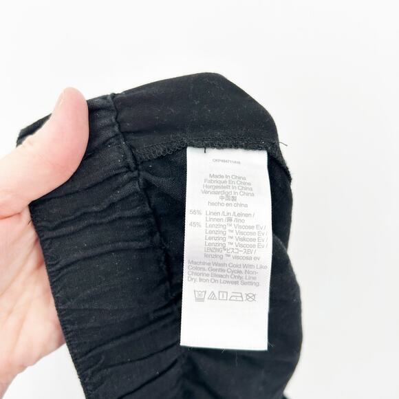 Madewell Womens Beachy‎ Lounge Linen Blend Pull On Wide Leg Pants Size M Black - Picture 7 of 9